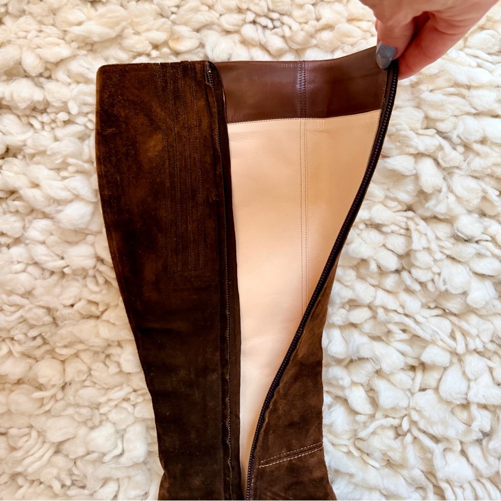 Christian Louboutin Brown Suede Heeled Boots - Picture 10 of 12